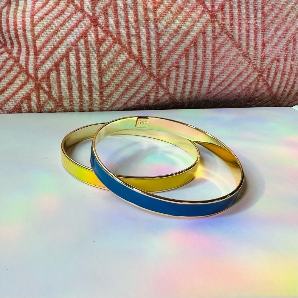 GAP Blue & Yellow Enamel Bangle Bracelets (Set of 2)